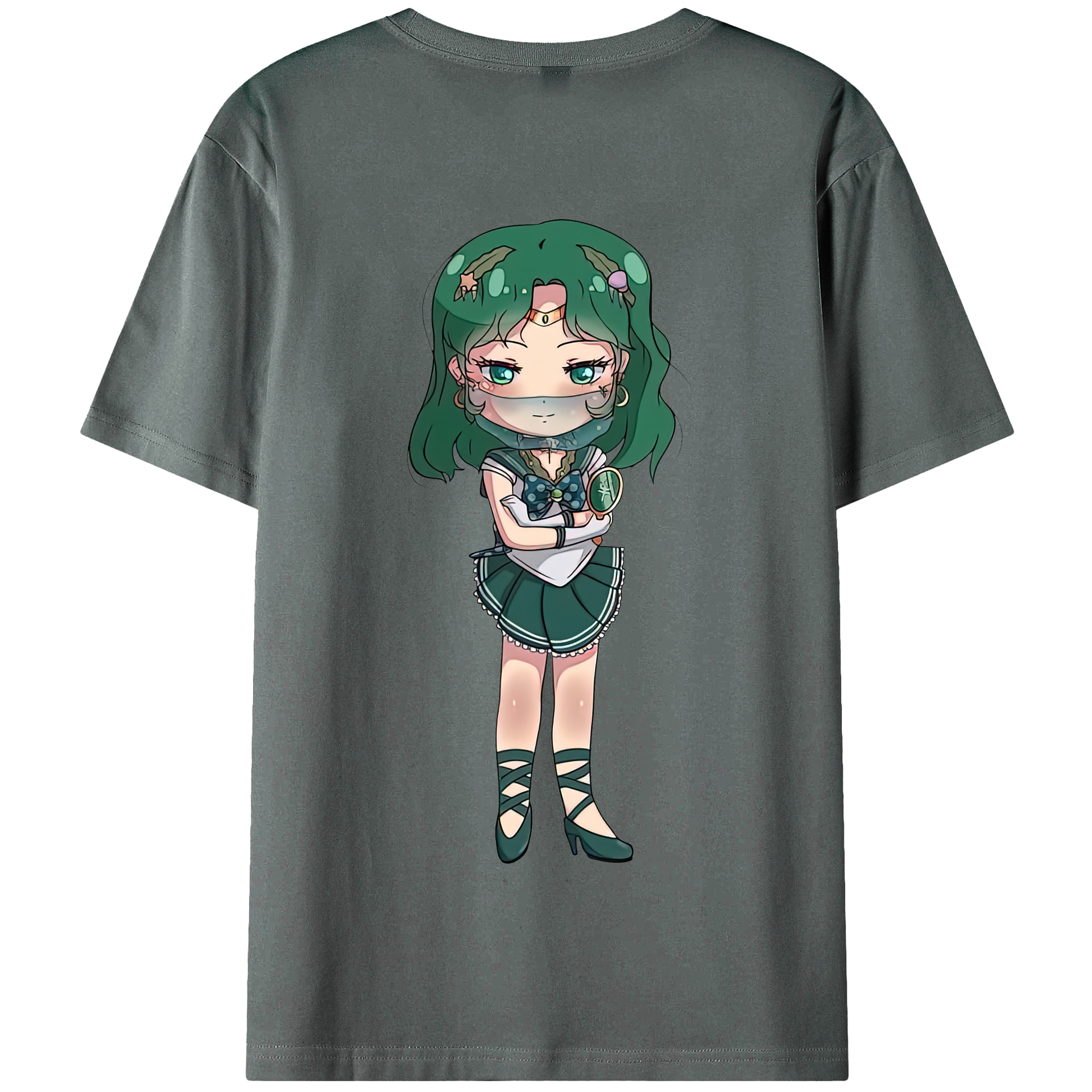 （画像用） 美少女戦士セーラームーン 海王 みちる（かいおう みちる） Sailor Moon Kaiou Michiru 綿100％半袖Tシャツ（背面プリント）